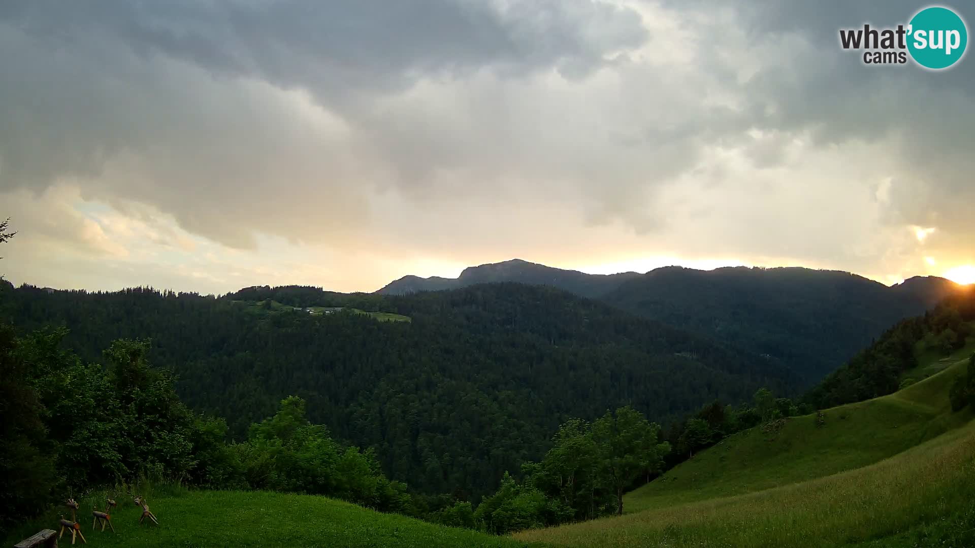 Spletna kamera Brunarica Dražgoše – Pogled v živo na Ratitovec (1666 m)