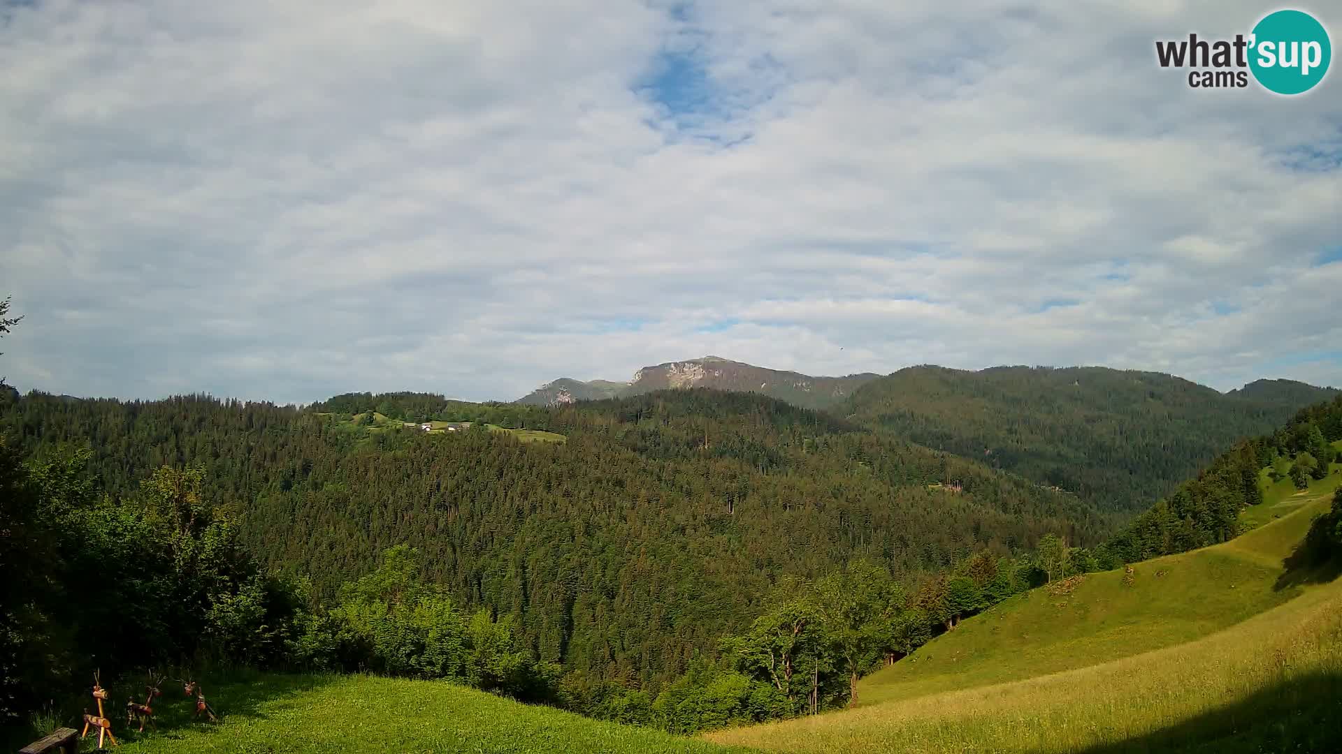 Webcam Brunarica Dražgoše – Live View of Ratitovec (1666 m)