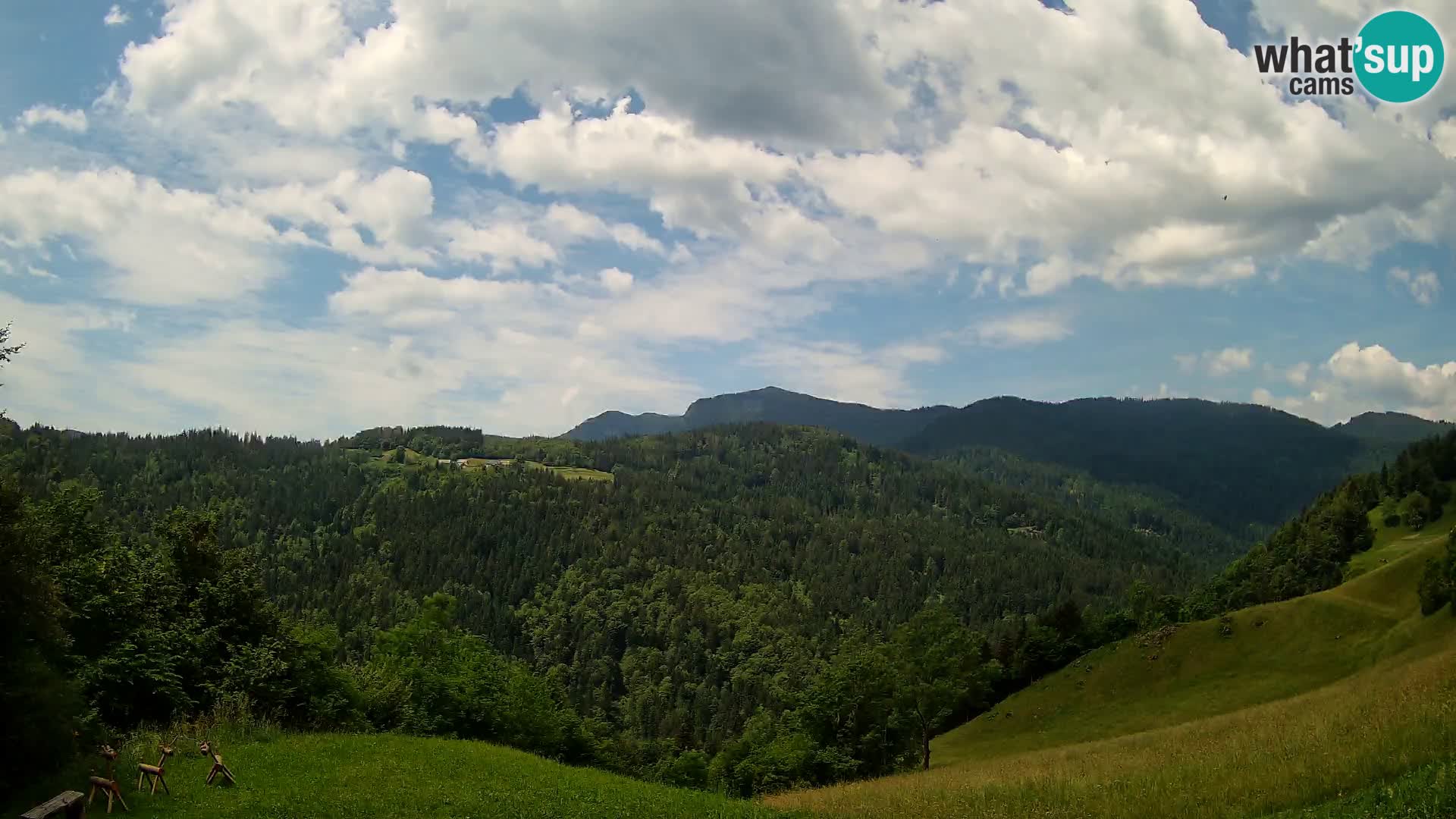 Spletna kamera Brunarica Dražgoše – Pogled v živo na Ratitovec (1666 m)
