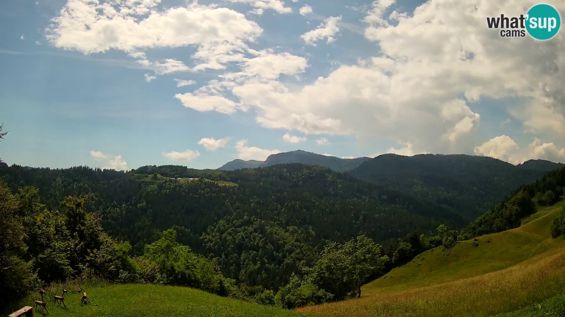 Spletna kamera Brunarica Dražgoše – Pogled v živo na Ratitovec (1666 m)