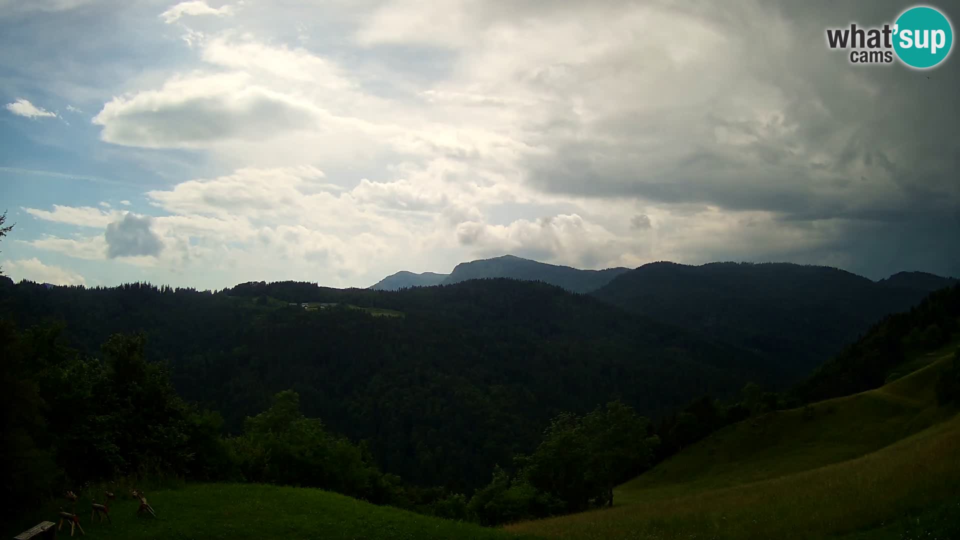Spletna kamera Brunarica Dražgoše – Pogled v živo na Ratitovec (1666 m)