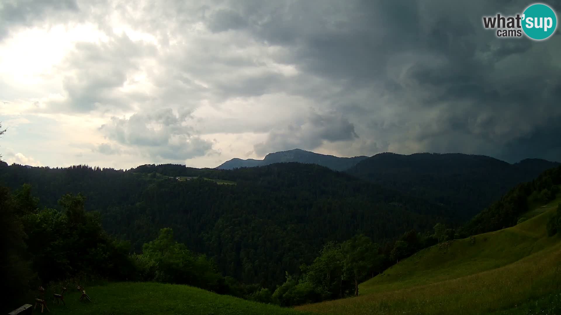 Webcam Brunarica Dražgoše – Live View of Ratitovec (1666 m)