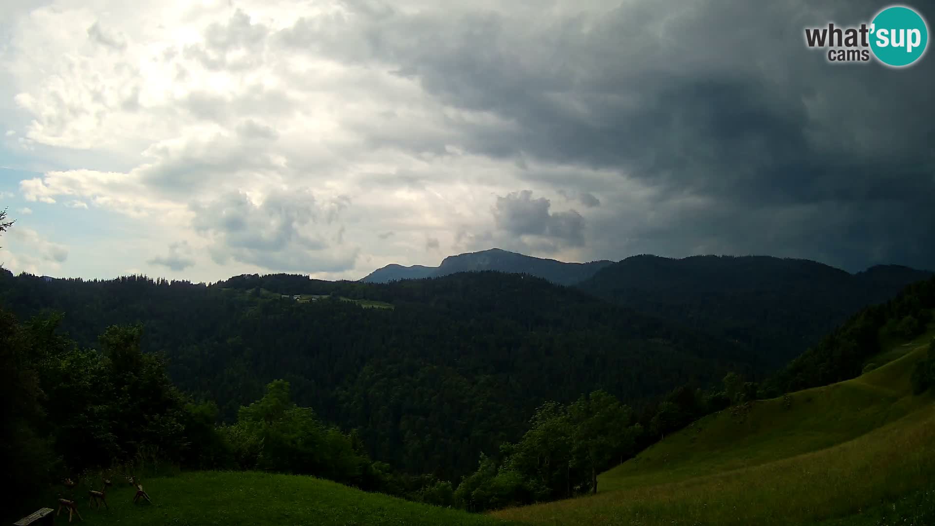 Webcam Brunarica Dražgoše – Live View of Ratitovec (1666 m)