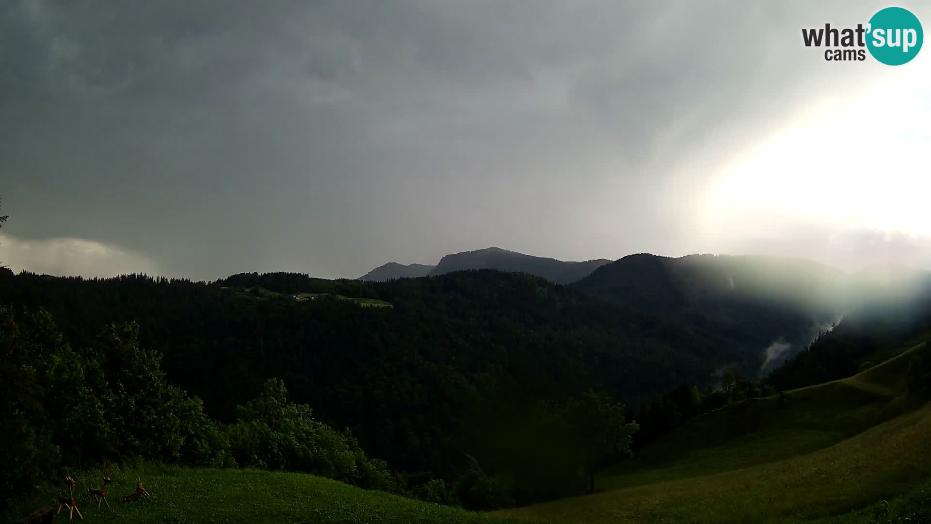 Webcam Brunarica Dražgoše – Live View of Ratitovec (1666 m)