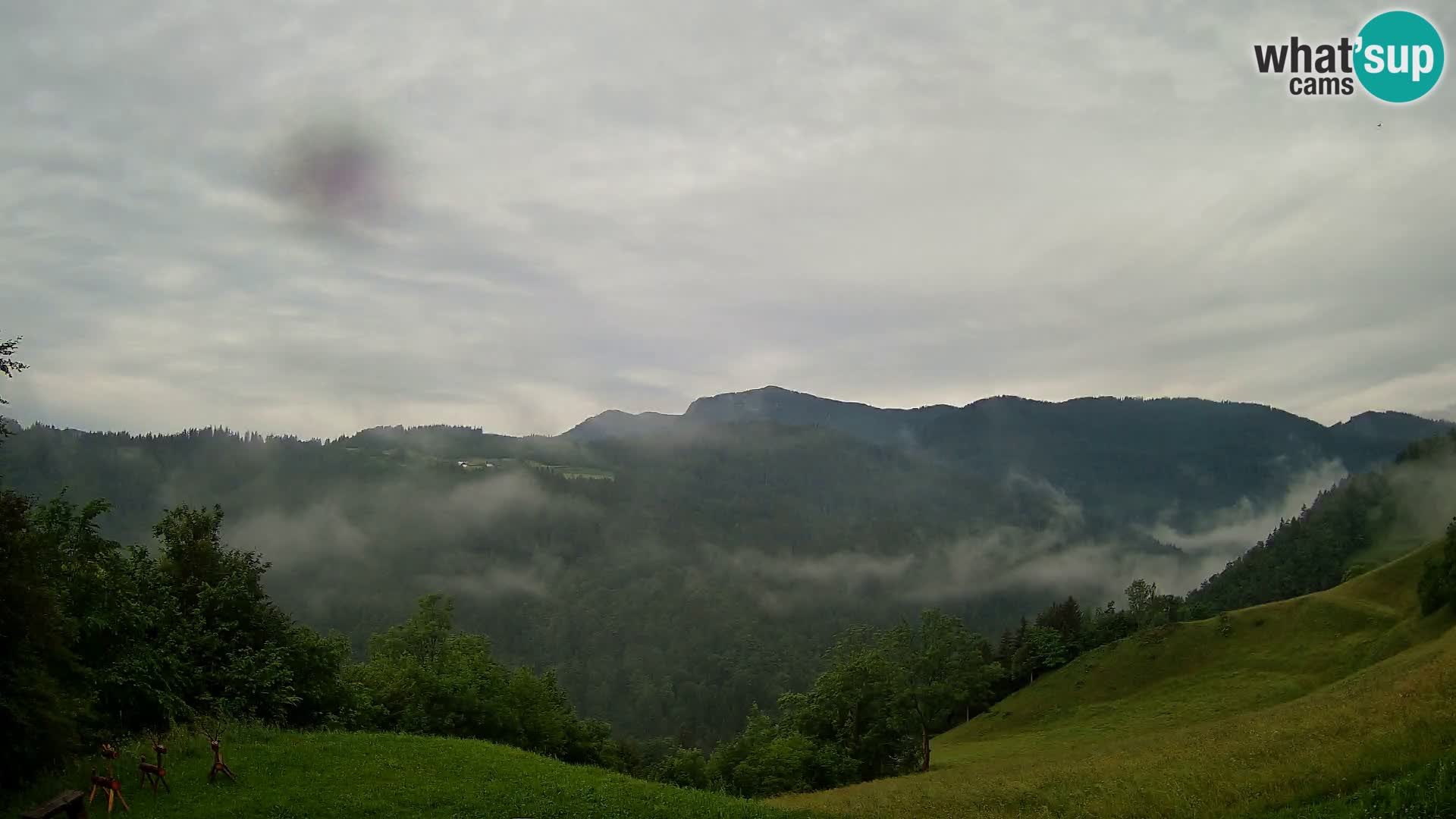 Webcam Brunarica Dražgoše – Live View of Ratitovec (1666 m)