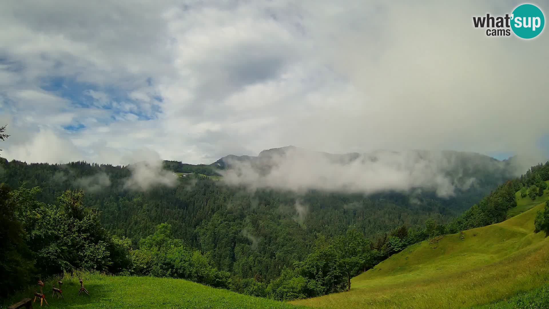 Webcam Brunarica Dražgoše – Live View of Ratitovec (1666 m)