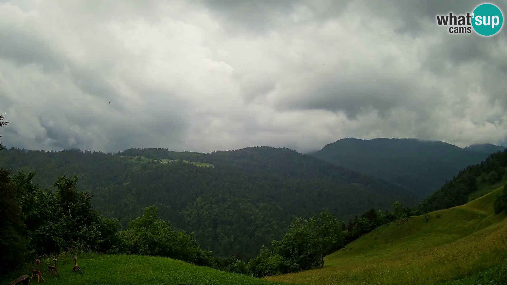 Webcam Brunarica Dražgoše – Live View of Ratitovec (1666 m)