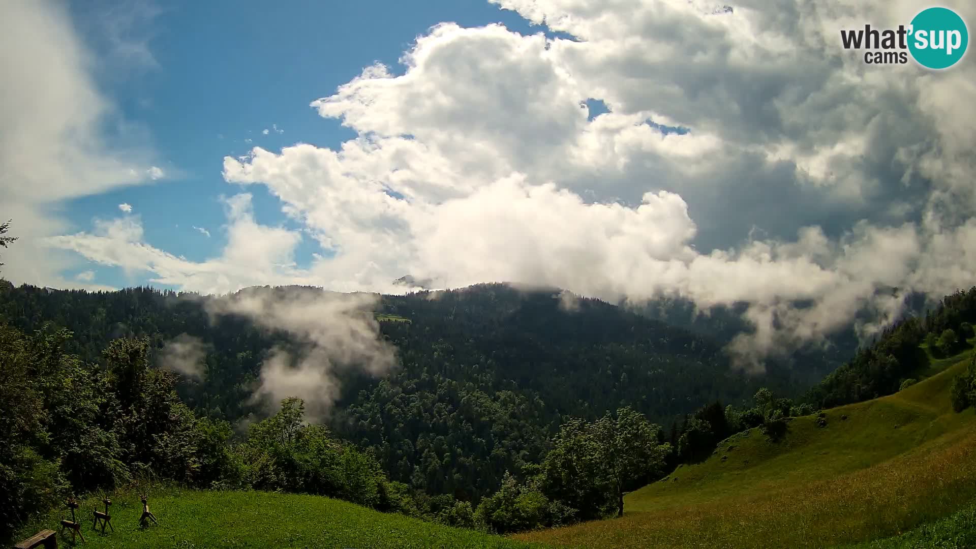 Webcam Brunarica Dražgoše – Liveblick auf Ratitovec (1666 m)