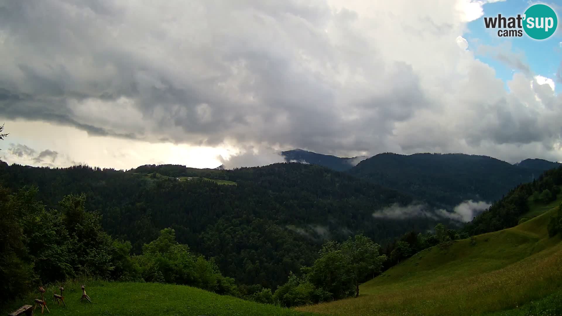 Webcam Brunarica Dražgoše – Live View of Ratitovec (1666 m)