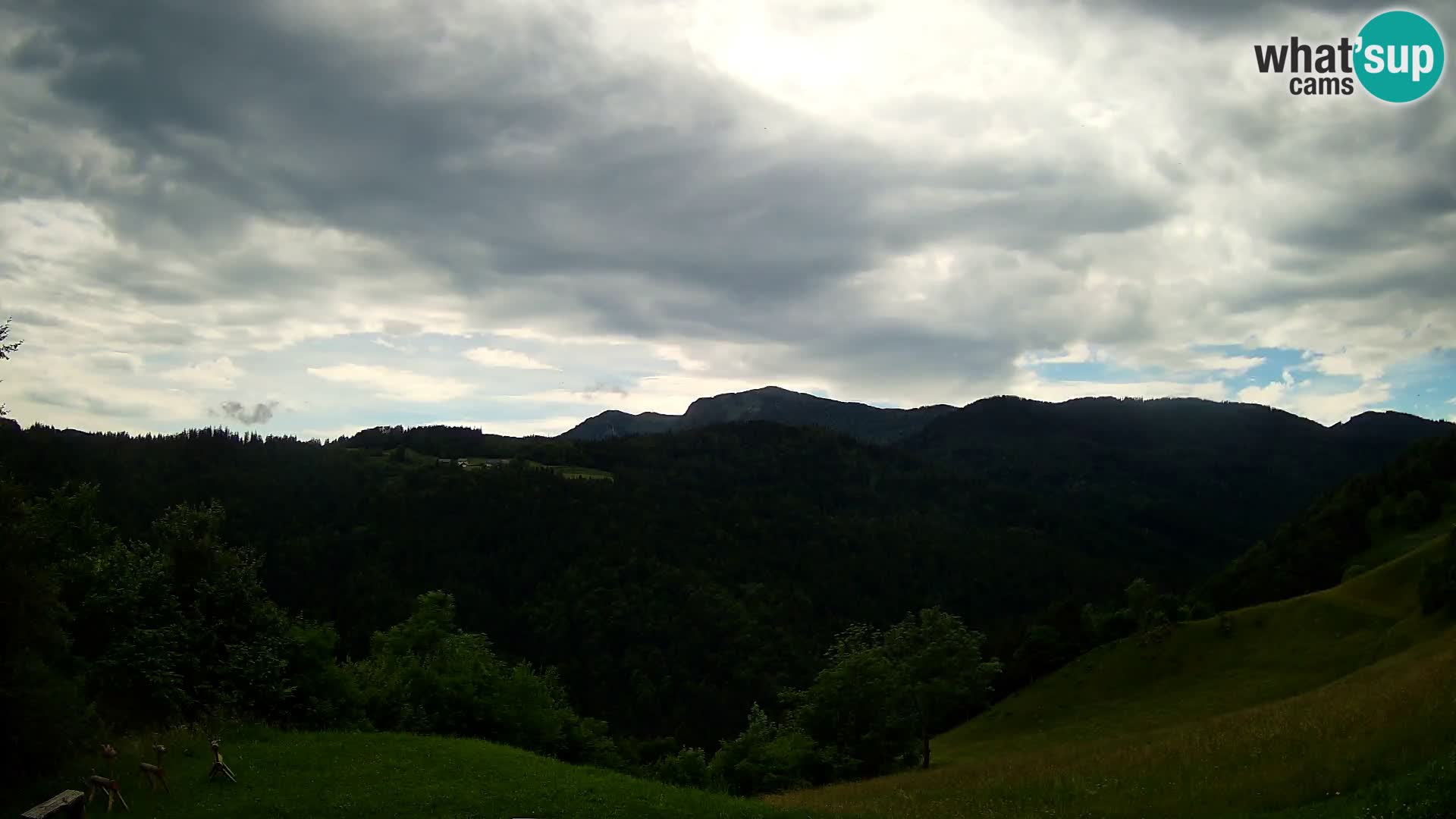 Webcam Brunarica Dražgoše – Live View of Ratitovec (1666 m)