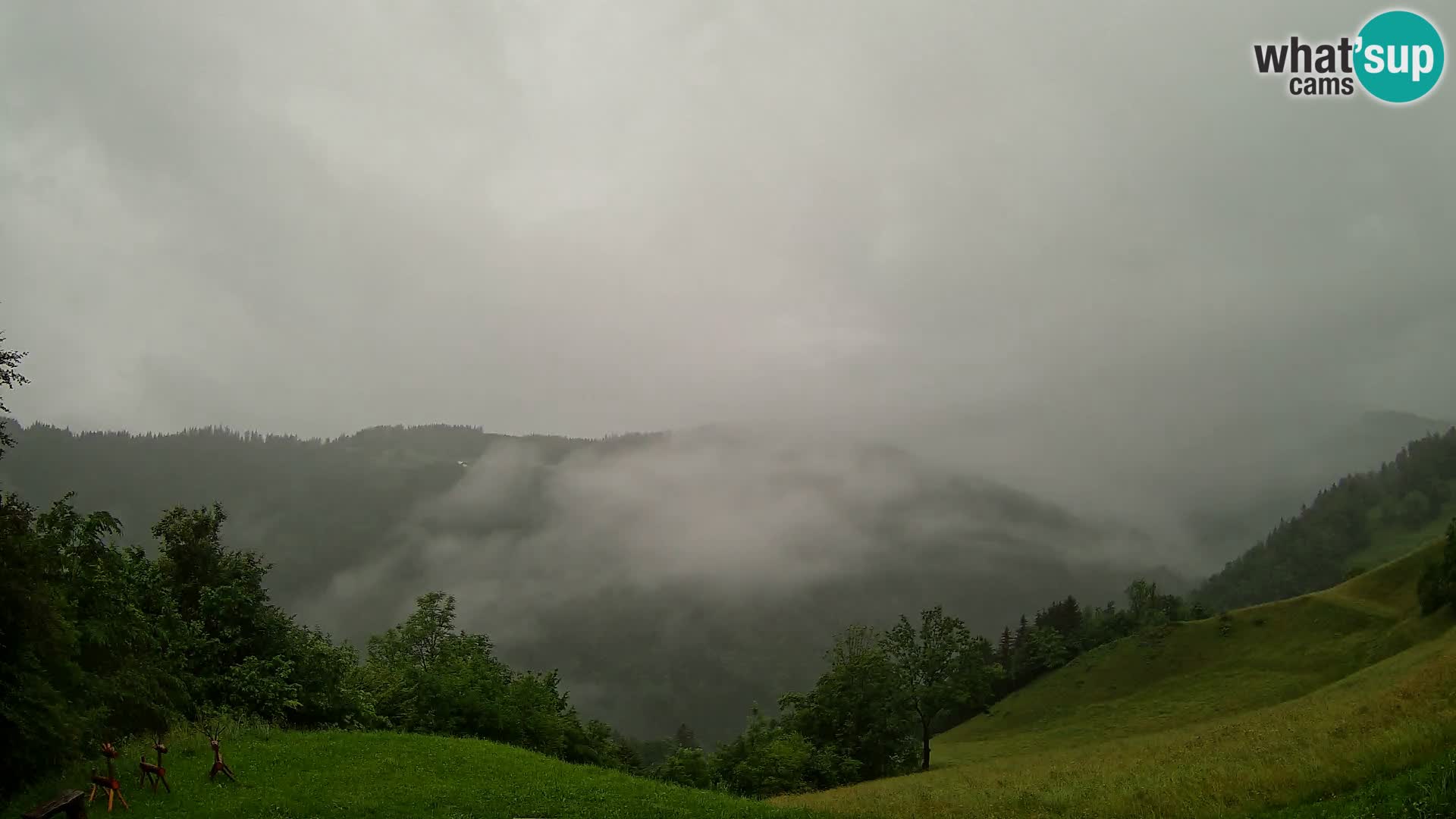 Webcam Brunarica Dražgoše – Liveblick auf Ratitovec (1666 m)