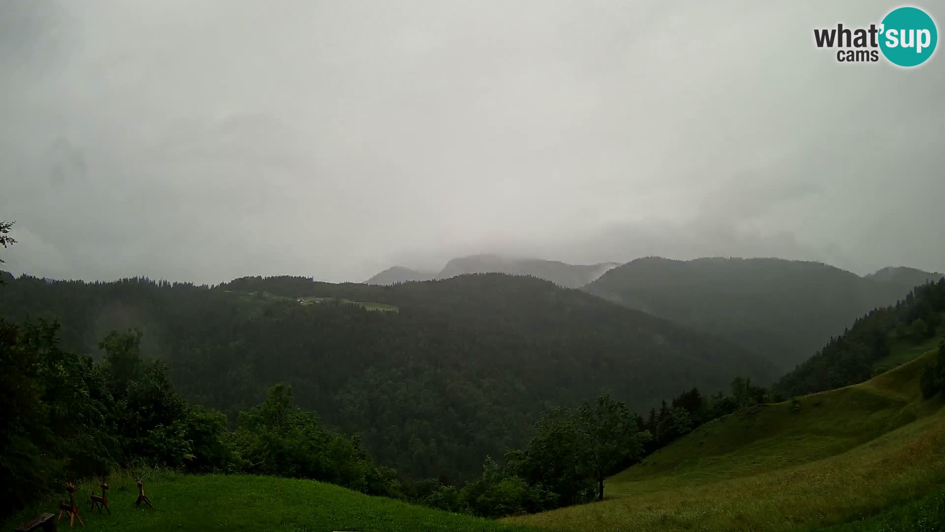 Webcam Brunarica Dražgoše – Live View of Ratitovec (1666 m)