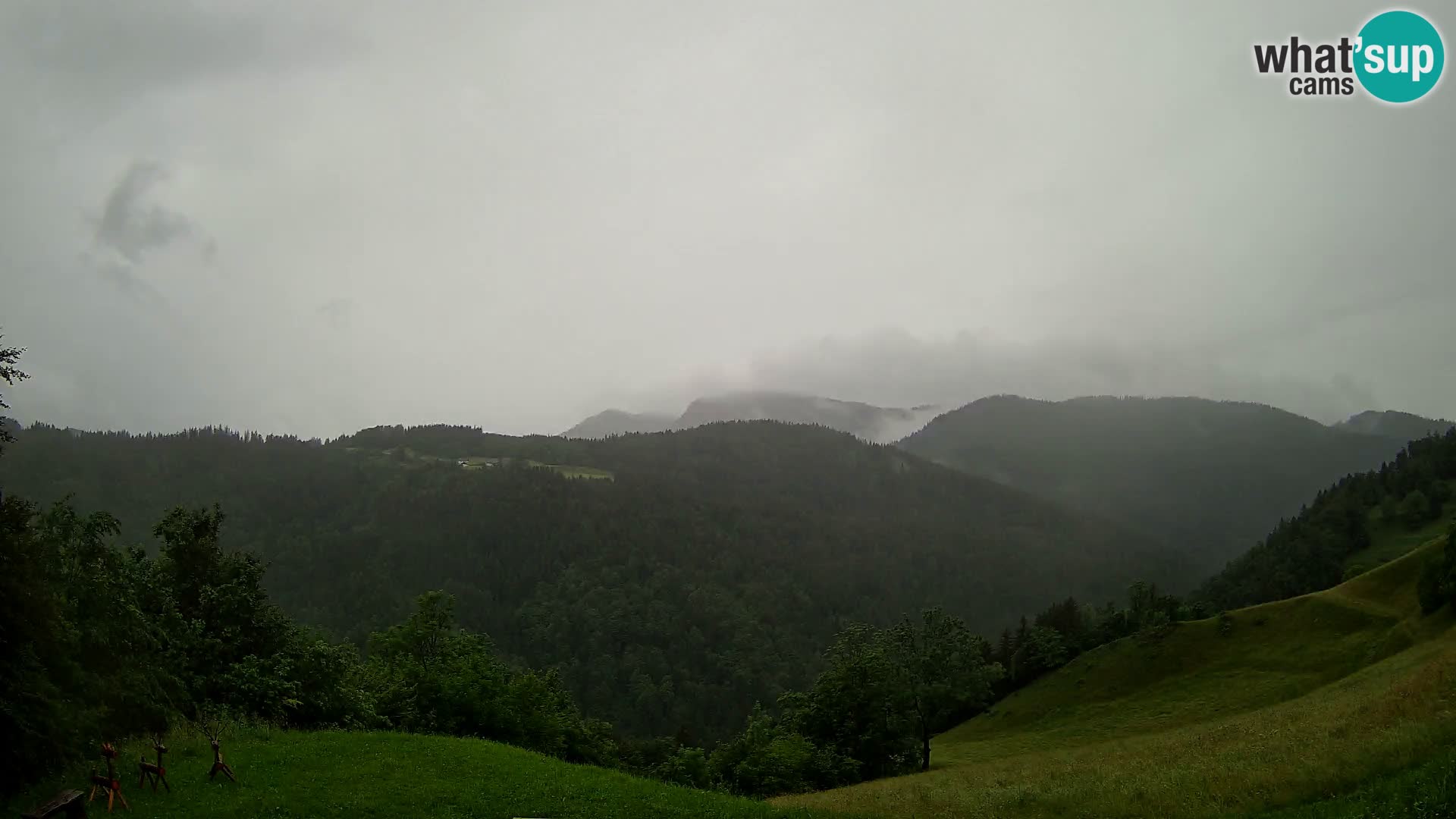 Webcam Brunarica Dražgoše – Live View of Ratitovec (1666 m)