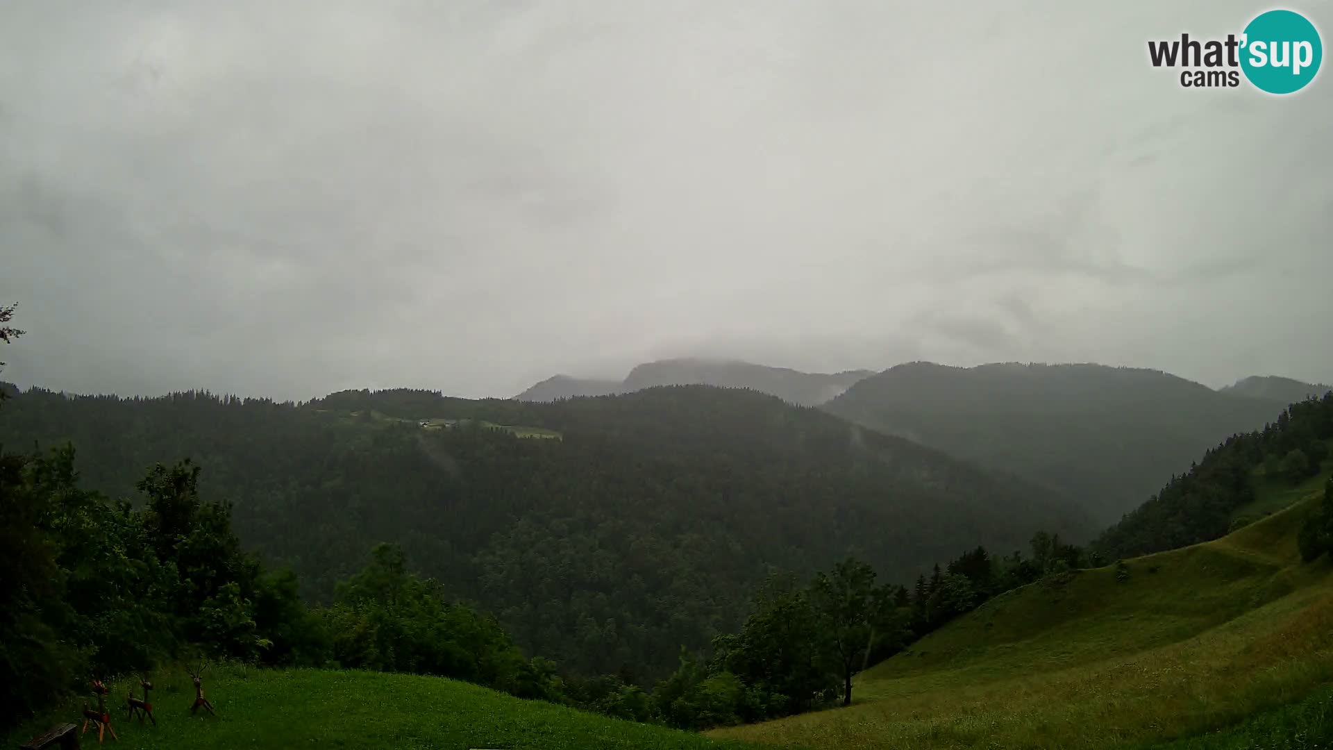 Webcam Brunarica Dražgoše – Vista live sul Ratitovec (1666 m)