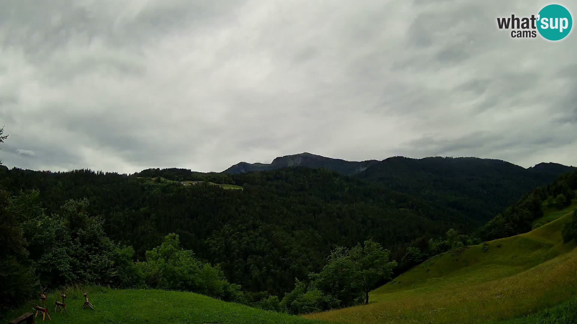 Webcam Brunarica Dražgoše – Live View of Ratitovec (1666 m)
