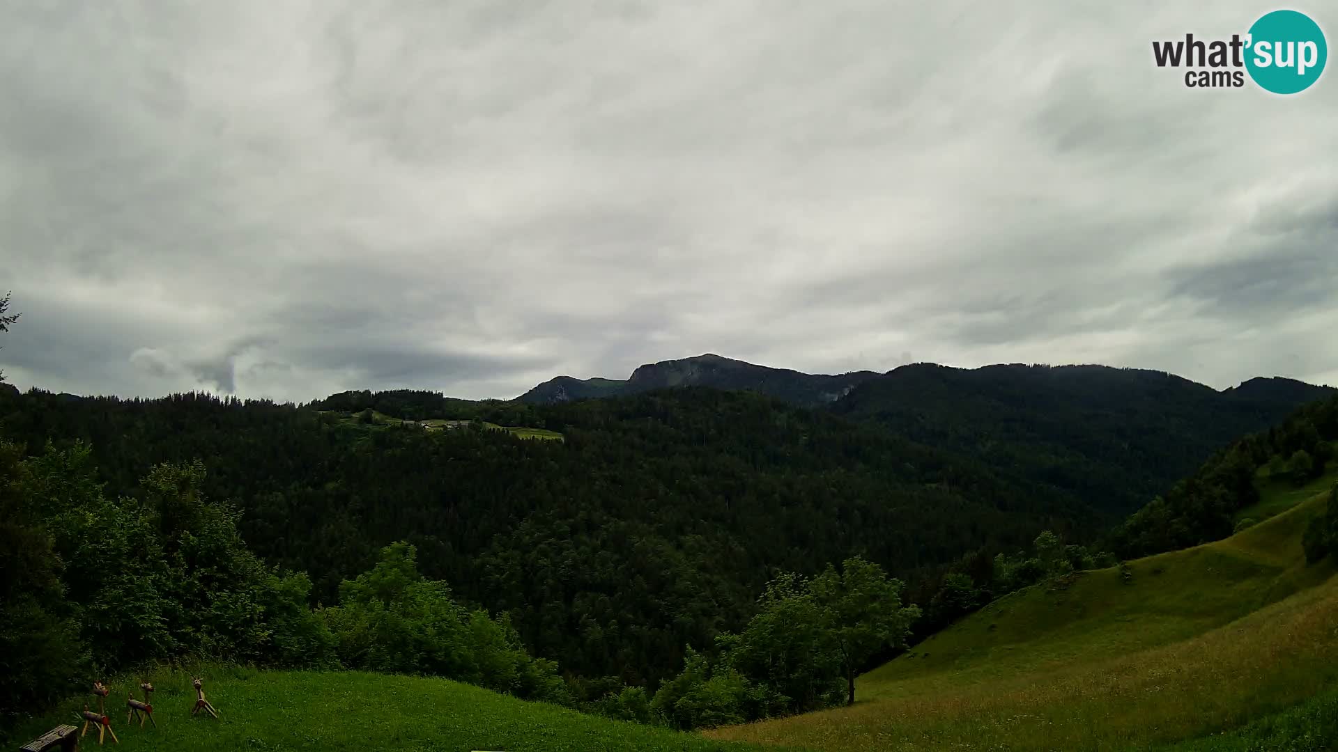 Webcam Brunarica Dražgoše – Live View of Ratitovec (1666 m)