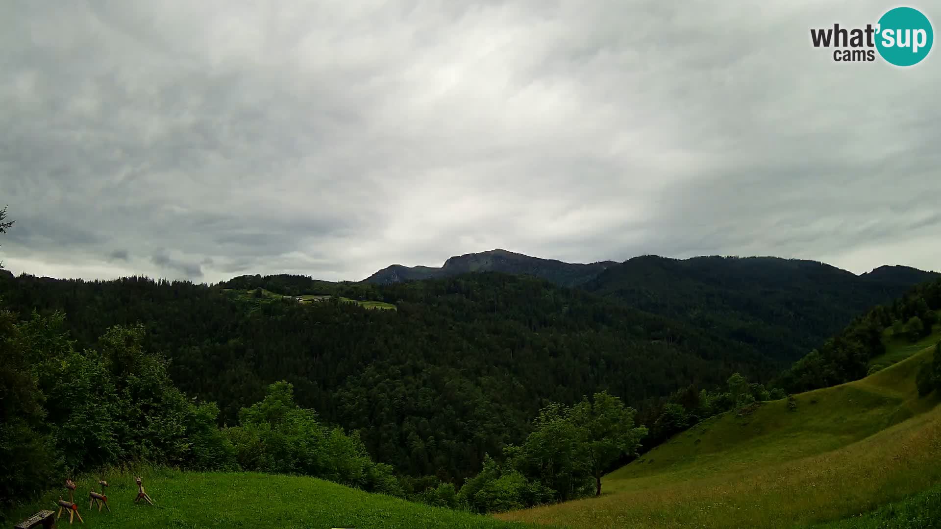 Webcam Brunarica Dražgoše – Live View of Ratitovec (1666 m)