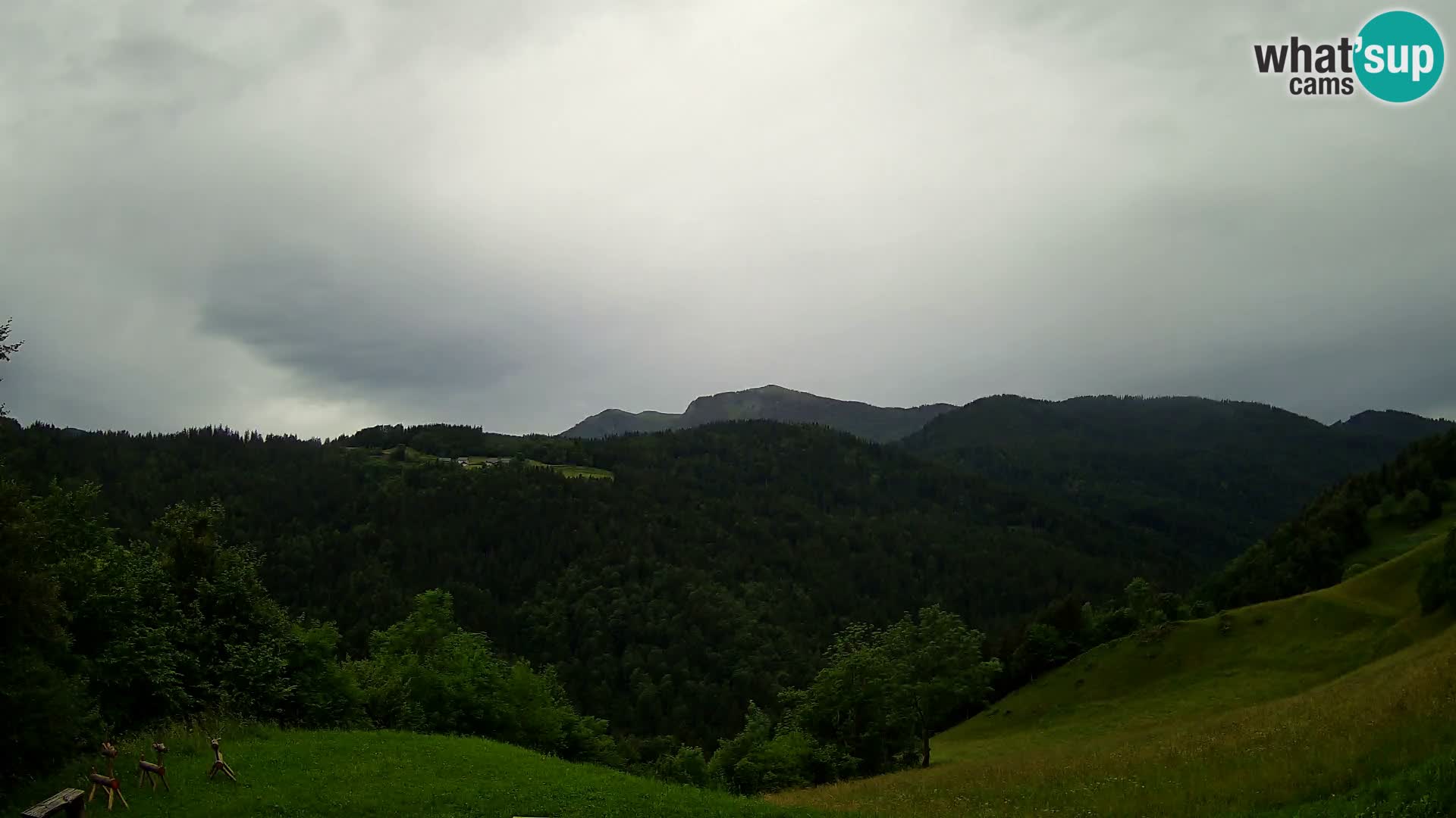 Webcam Brunarica Dražgoše – Vista live sul Ratitovec (1666 m)