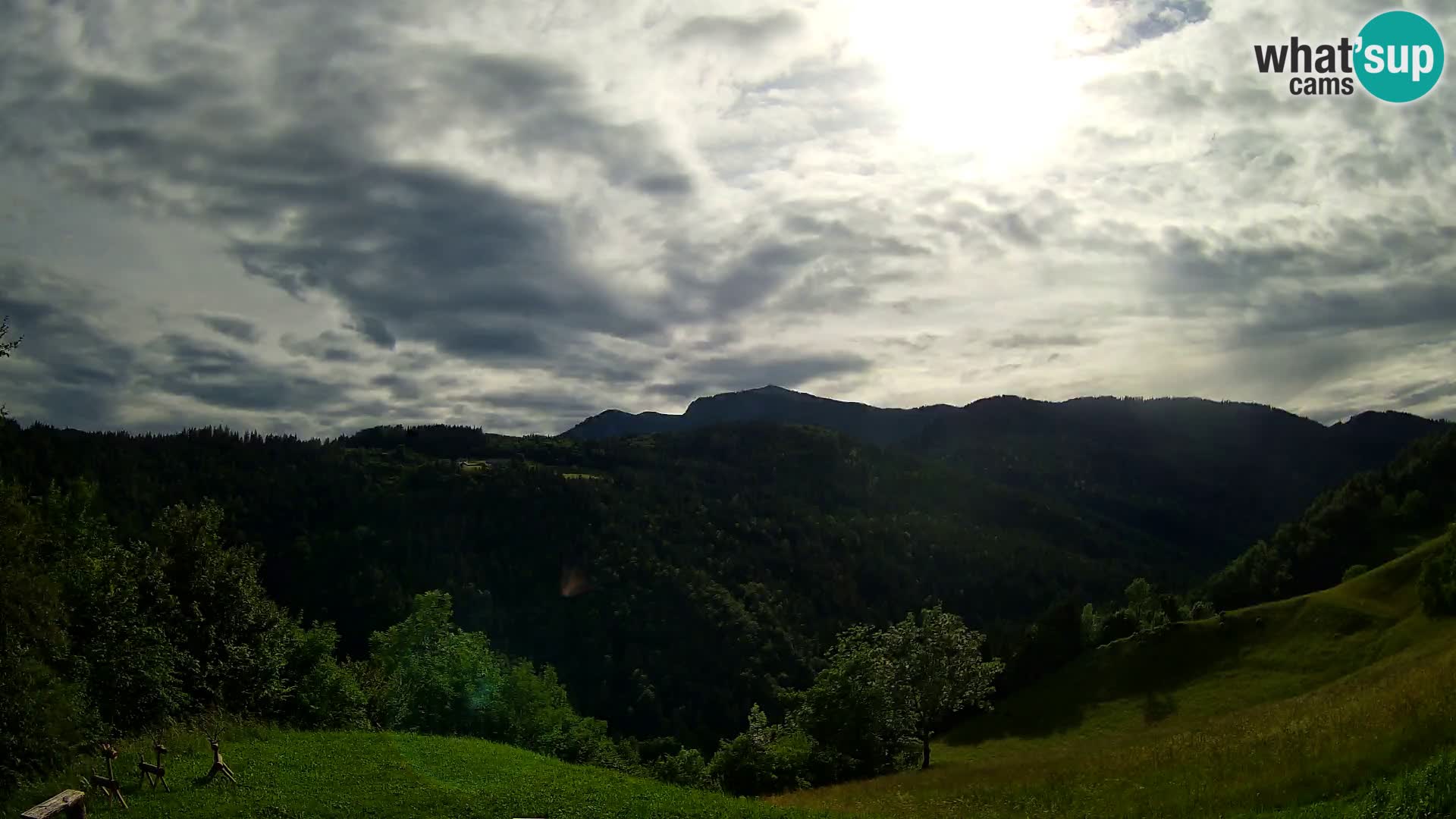 Webcam Brunarica Dražgoše – Vista live sul Ratitovec (1666 m)