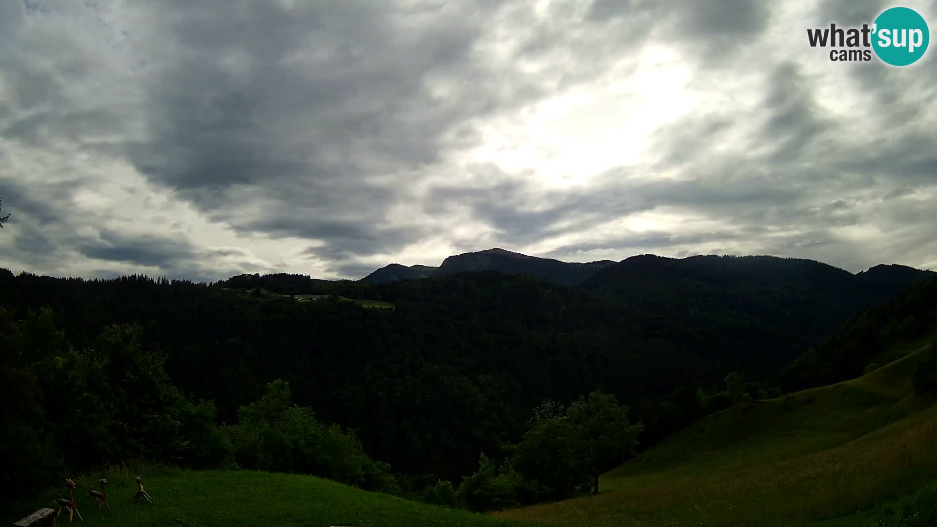 Webcam Brunarica Dražgoše – Vista live sul Ratitovec (1666 m)