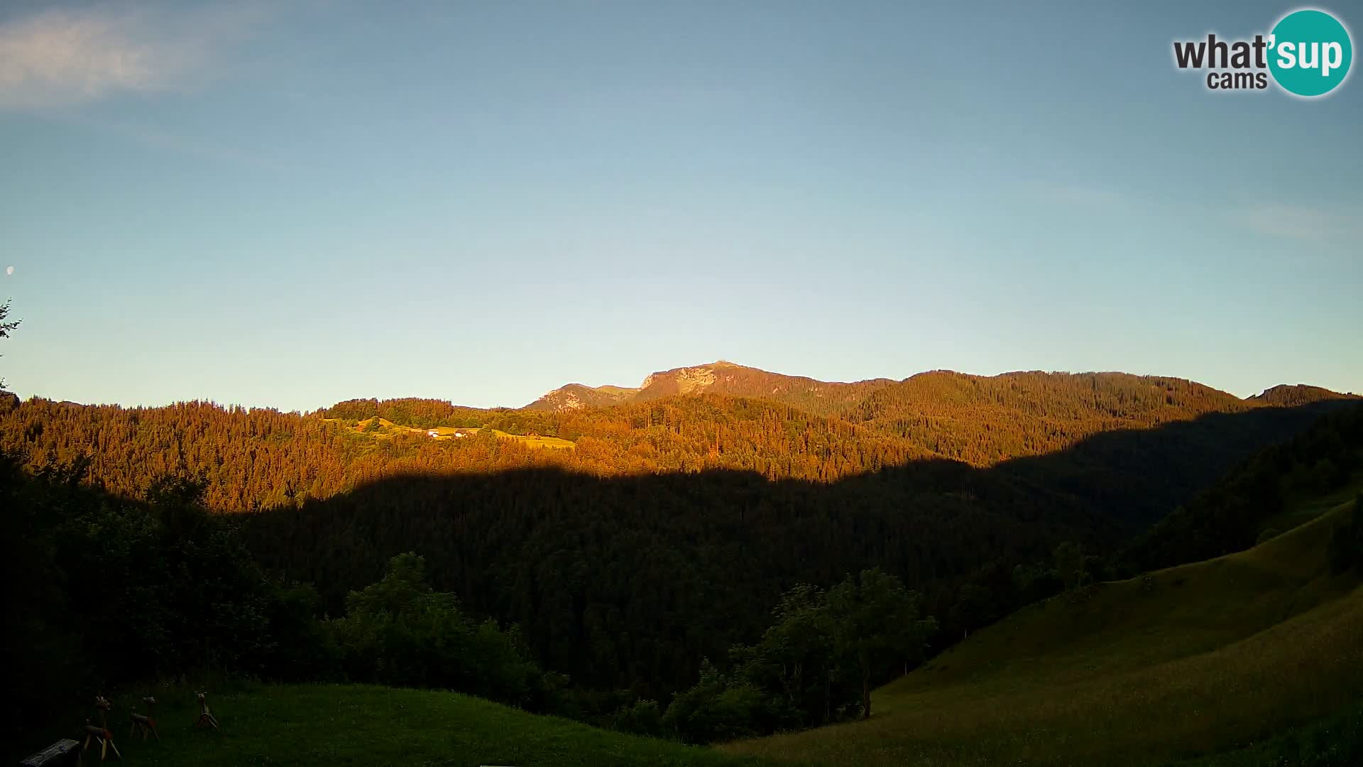 Webcam Brunarica Dražgoše – Live View of Ratitovec (1666 m)