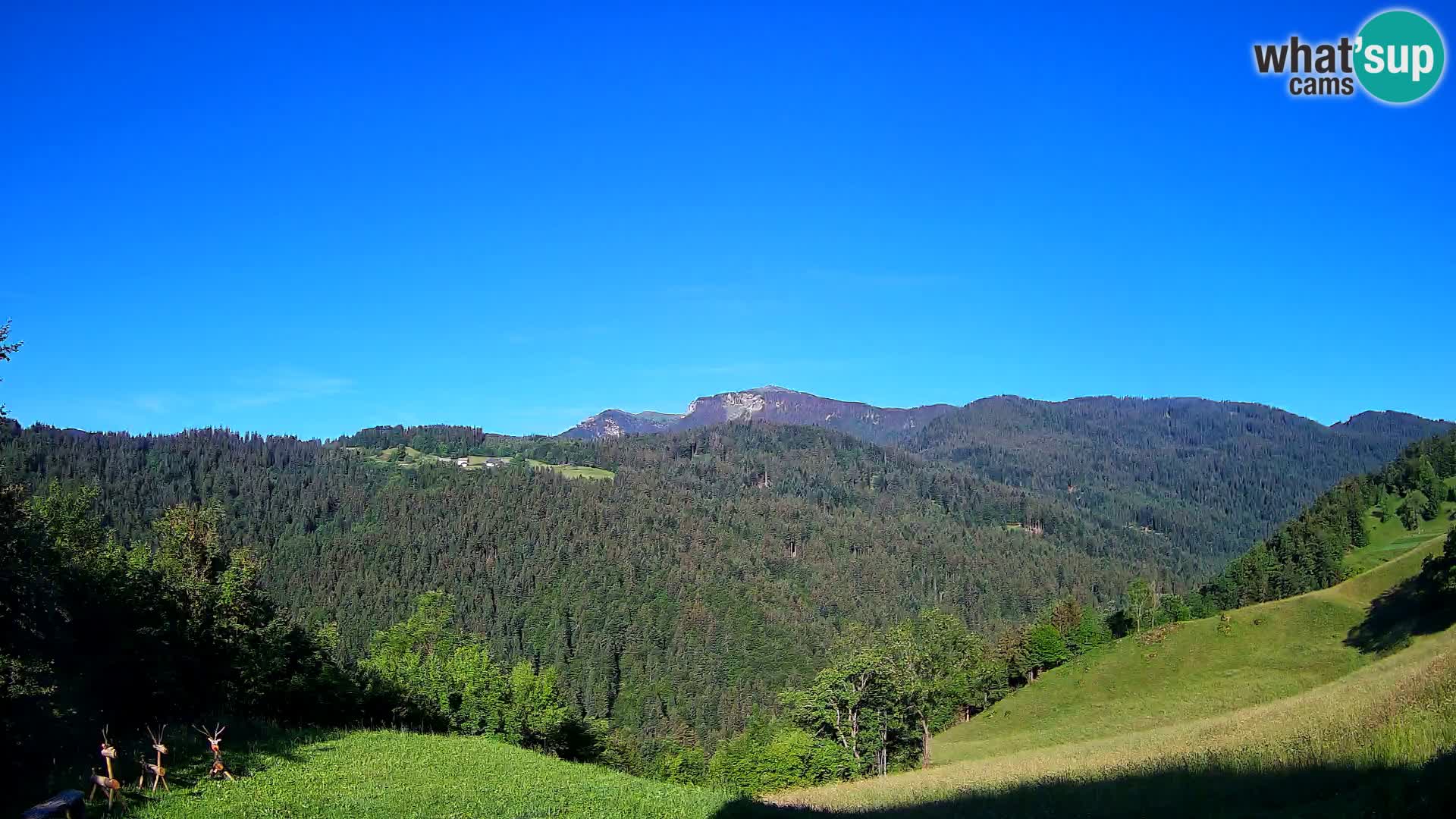 Web kamera Brunarica Dražgoše – Pogled uživo na Ratitovec (1666 m)