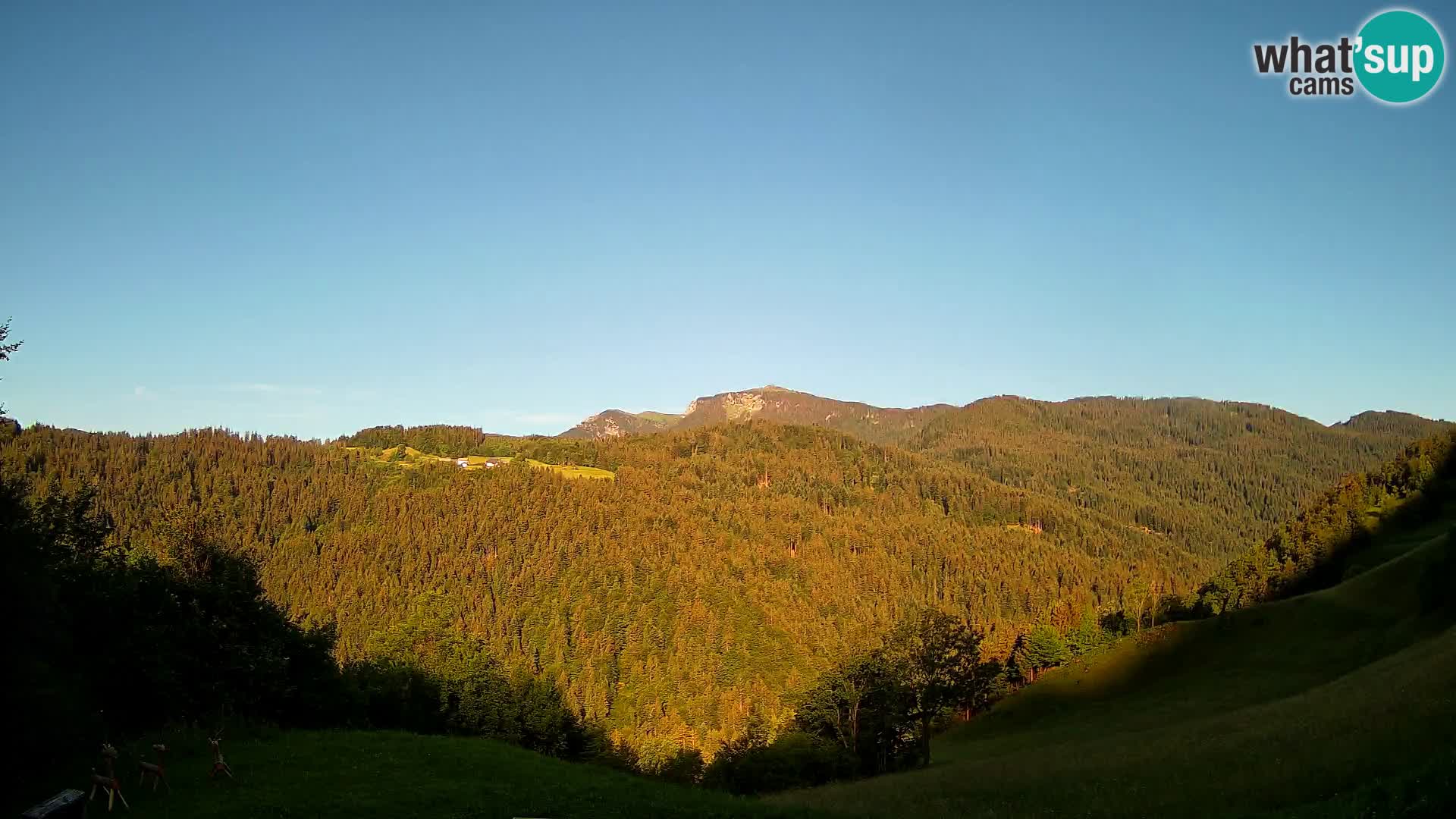 Webcam Brunarica Dražgoše – Live View of Ratitovec (1666 m)