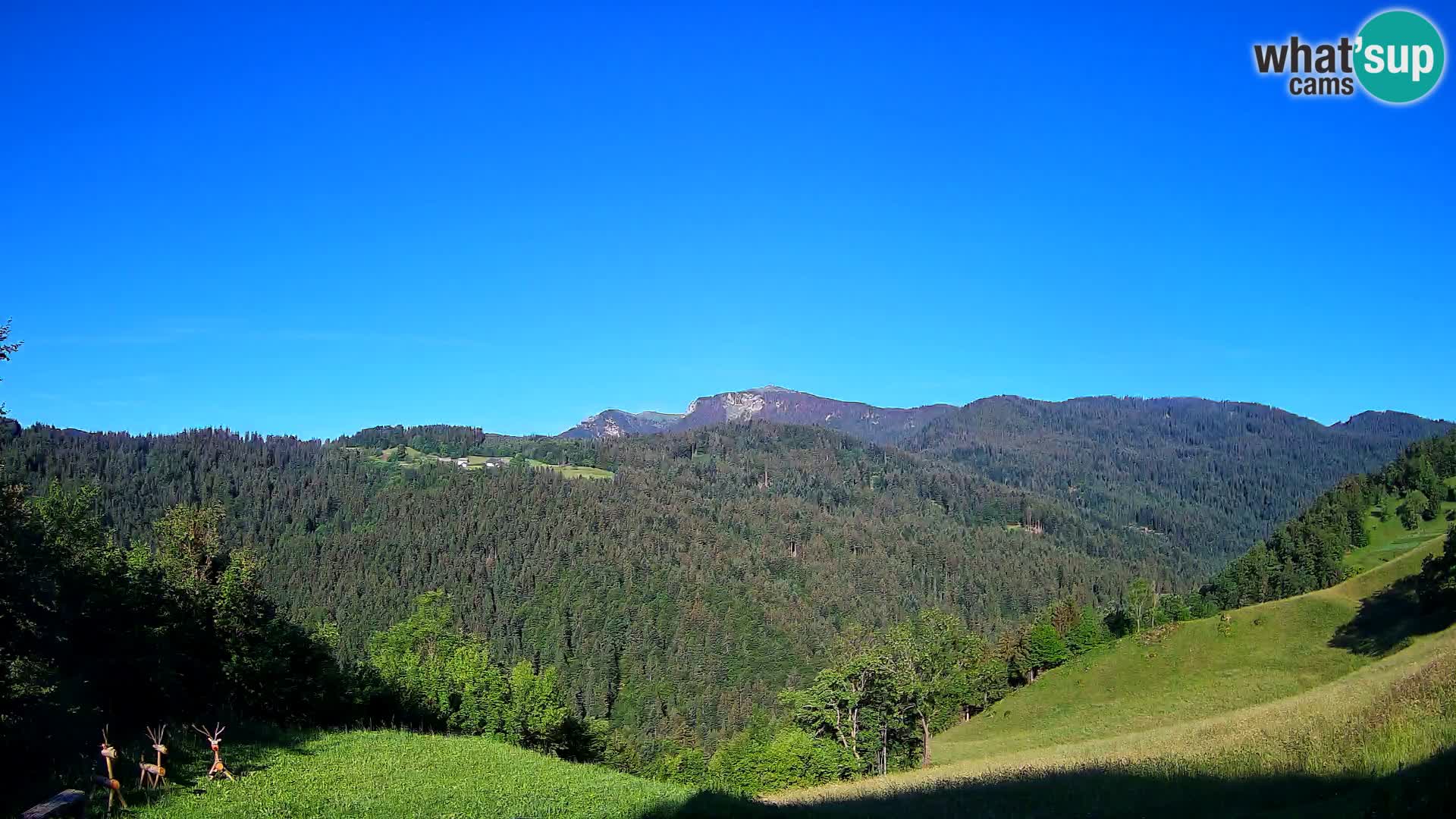 Web kamera Brunarica Dražgoše – Pogled uživo na Ratitovec (1666 m)
