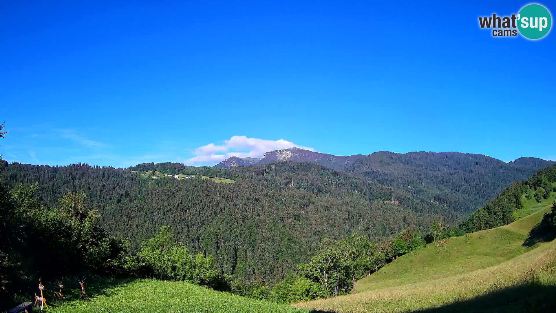 Web kamera Brunarica Dražgoše – Pogled uživo na Ratitovec (1666 m)