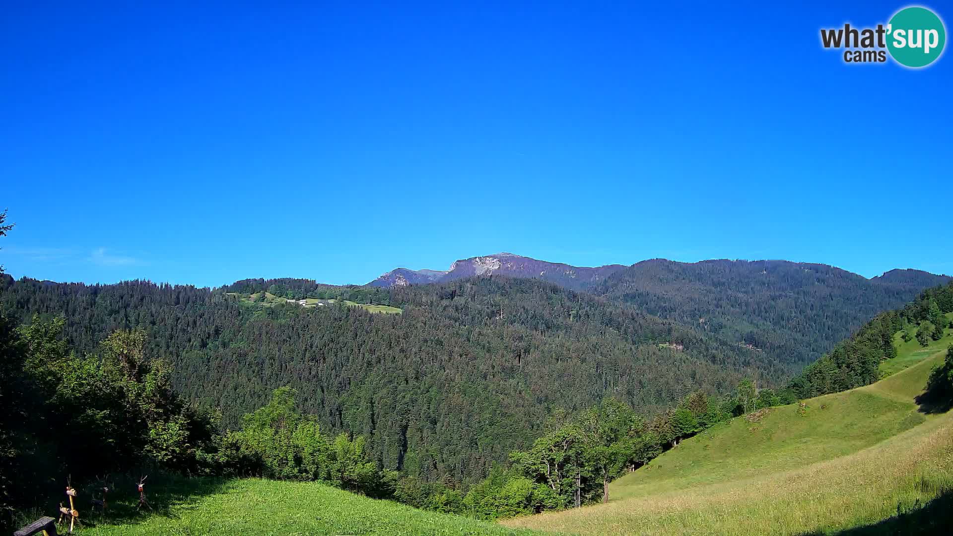 Webcam Brunarica Dražgoše – Liveblick auf Ratitovec (1666 m)