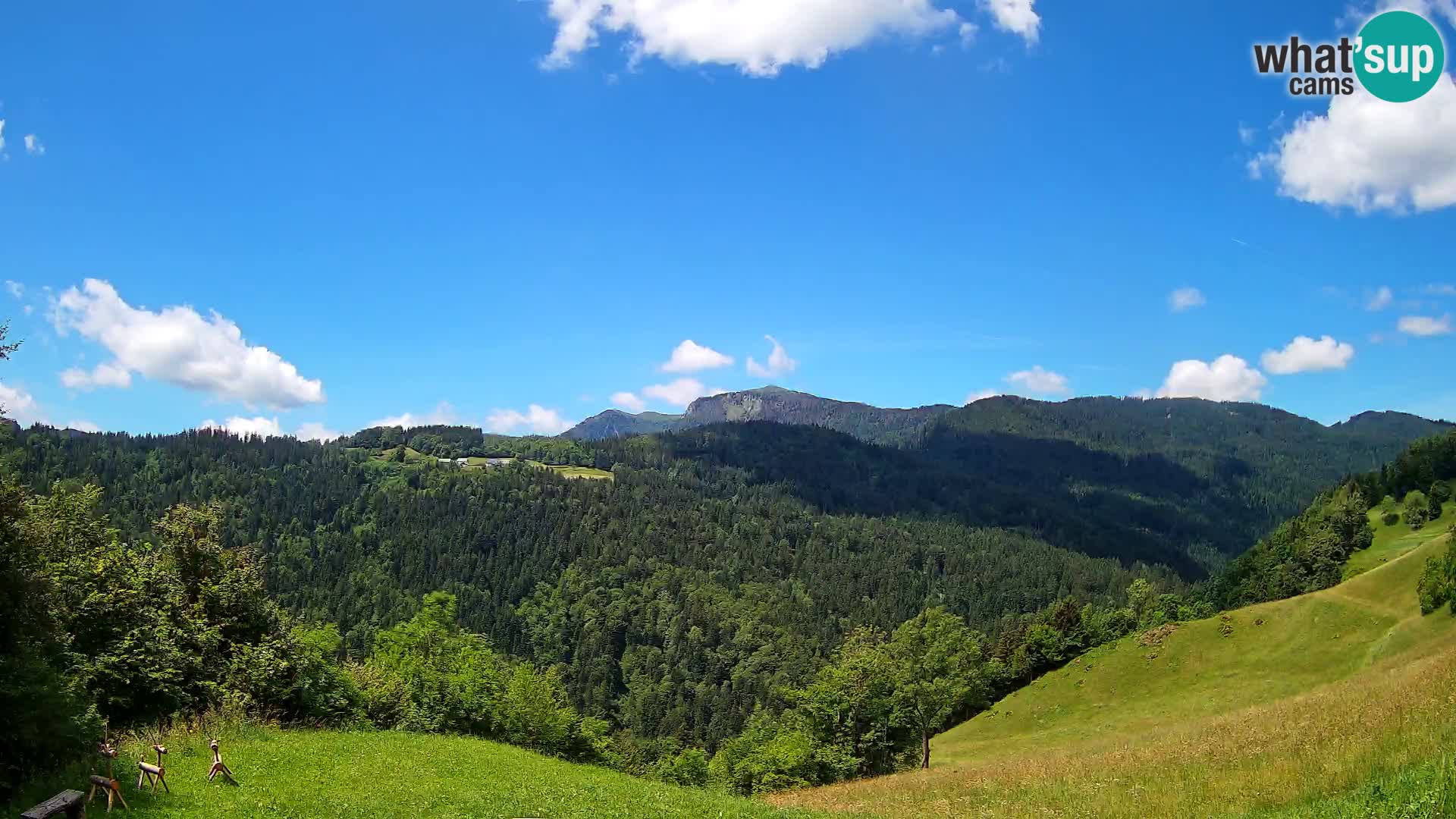 Webcam Brunarica Dražgoše – Liveblick auf Ratitovec (1666 m)