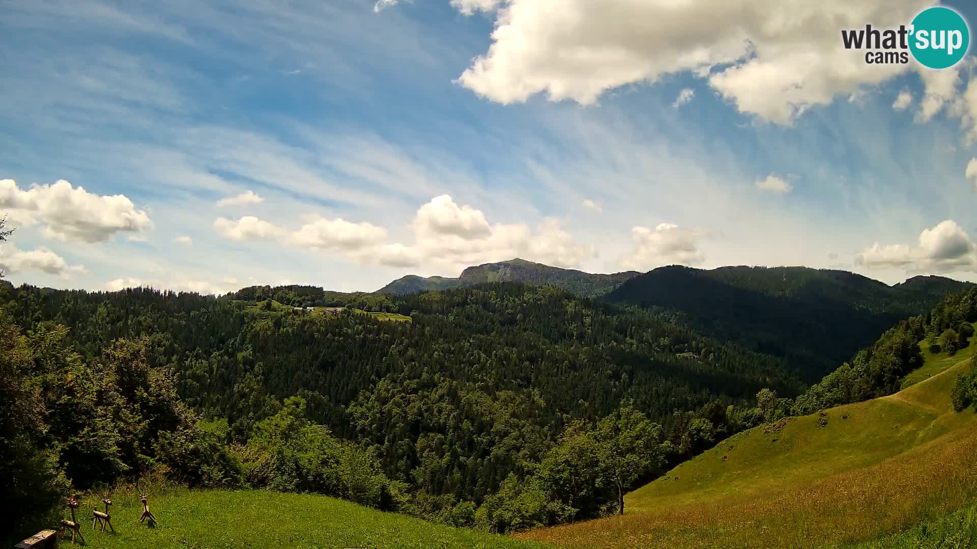 Webcam Brunarica Dražgoše – Vista live sul Ratitovec (1666 m)