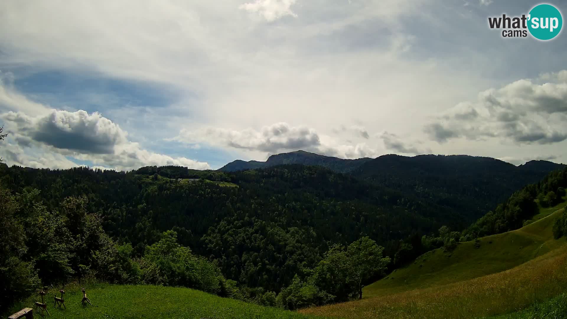 Spletna kamera Brunarica Dražgoše – Pogled v živo na Ratitovec (1666 m)