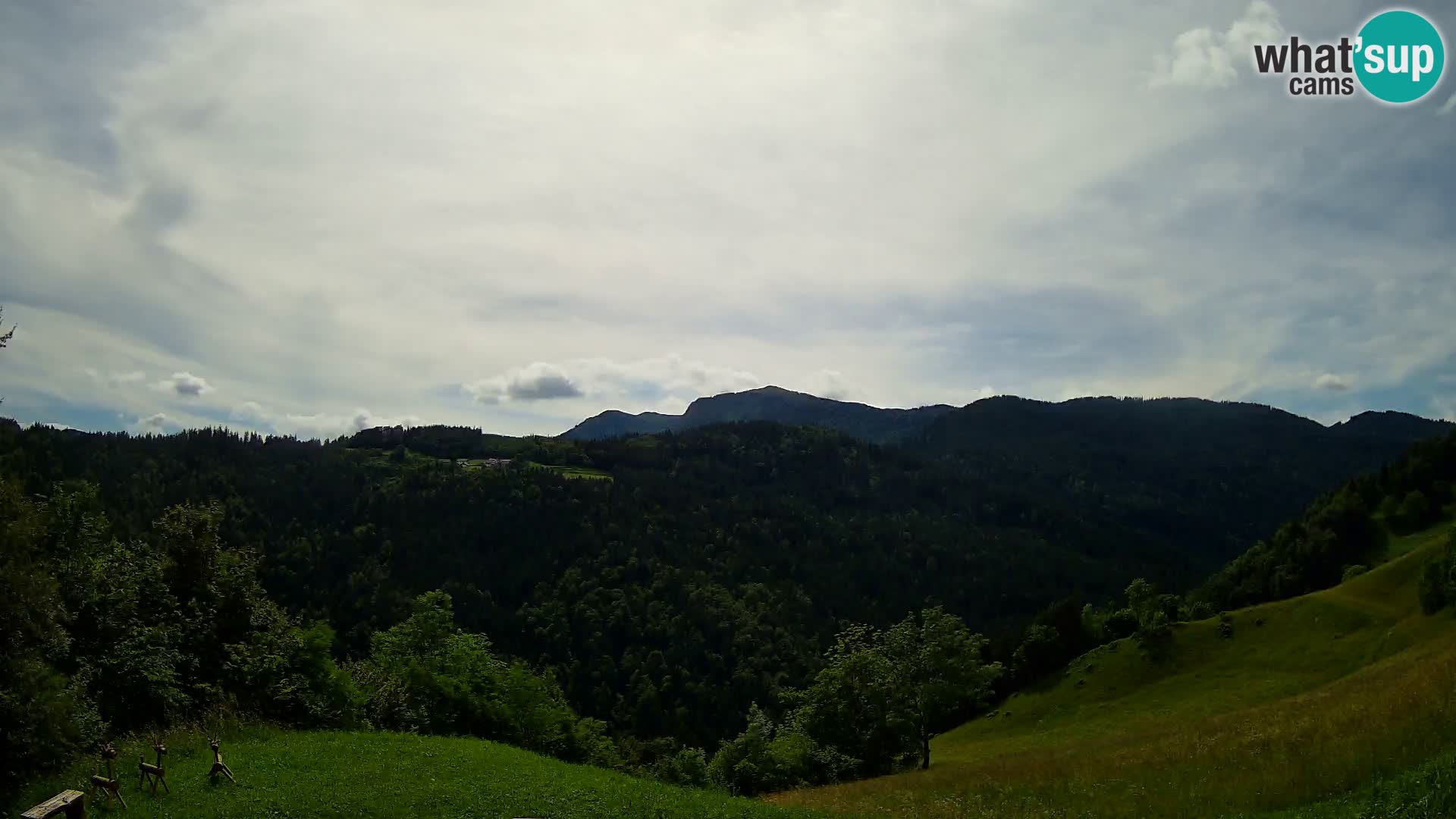Spletna kamera Brunarica Dražgoše – Pogled v živo na Ratitovec (1666 m)