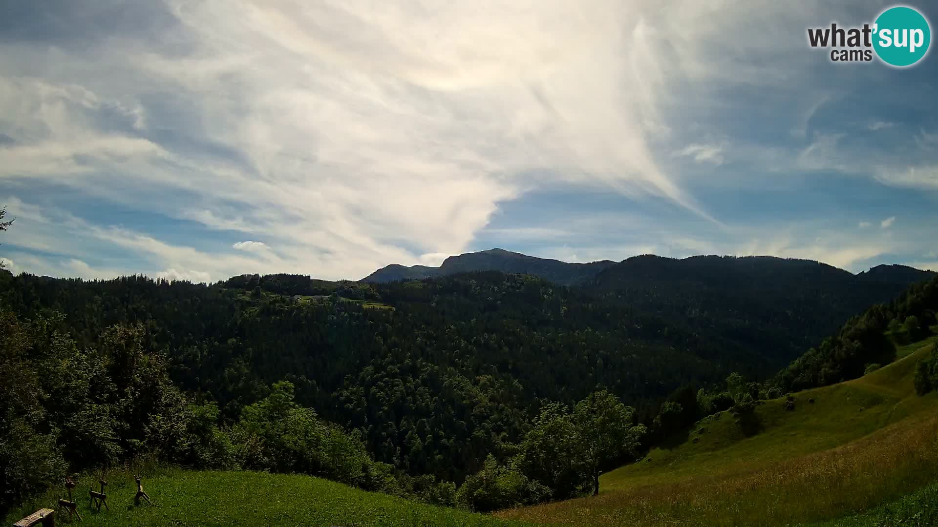 Webcam Brunarica Dražgoše – Vista live sul Ratitovec (1666 m)
