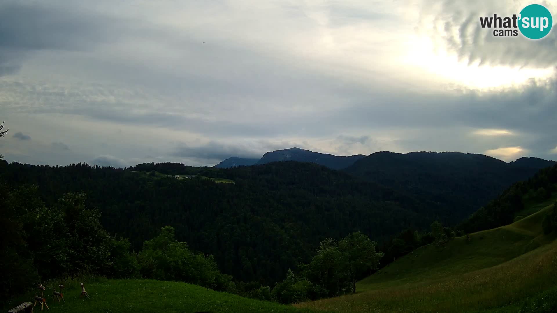 Webcam Brunarica Dražgoše – Live View of Ratitovec (1666 m)