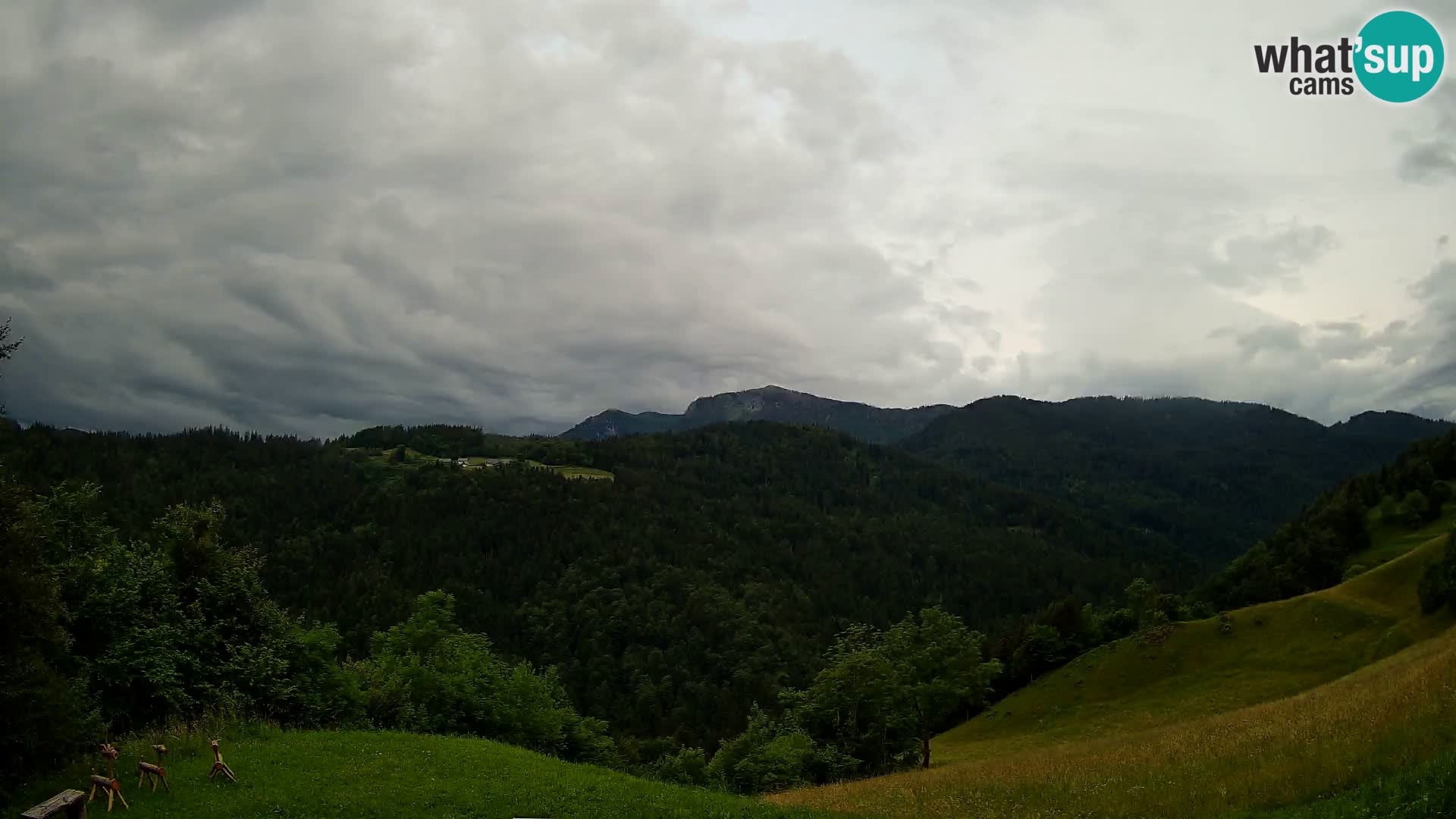 Webcam Brunarica Dražgoše – Live View of Ratitovec (1666 m)