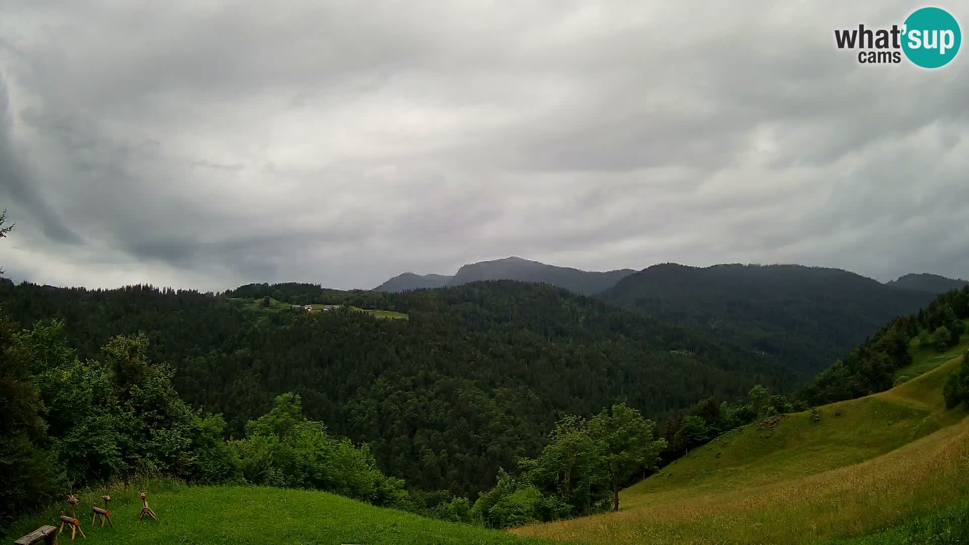 Webcam Brunarica Dražgoše – Live View of Ratitovec (1666 m)
