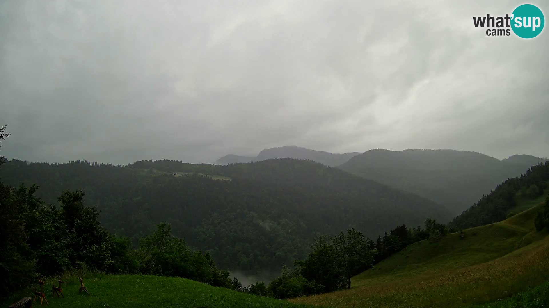 Webcam Brunarica Dražgoše – Liveblick auf Ratitovec (1666 m)