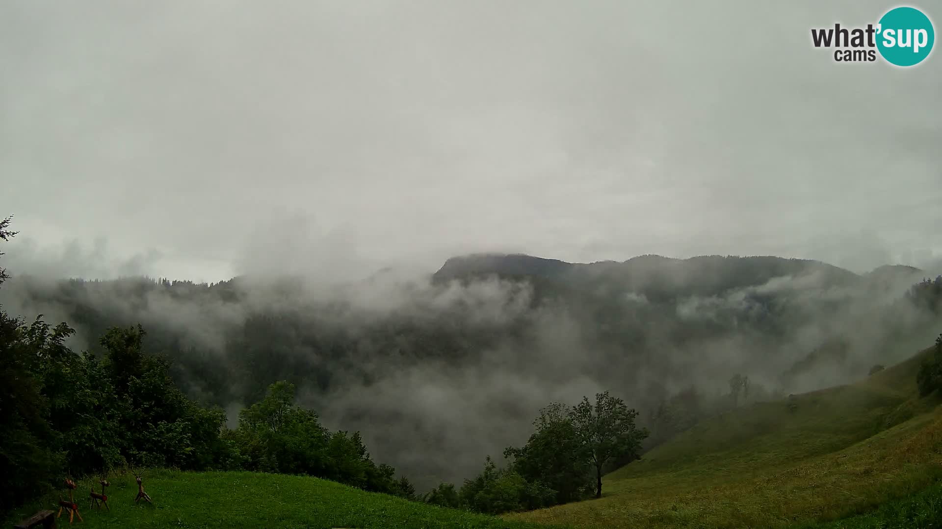 Webcam Brunarica Dražgoše – Live View of Ratitovec (1666 m)