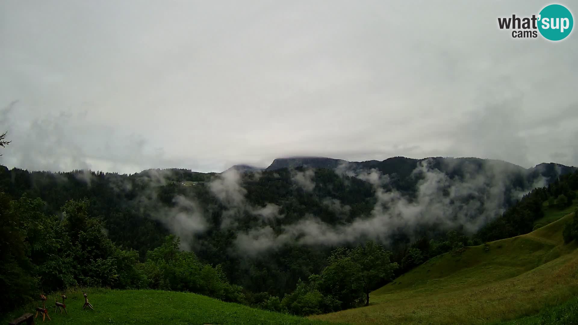Webcam Brunarica Dražgoše – Liveblick auf Ratitovec (1666 m)