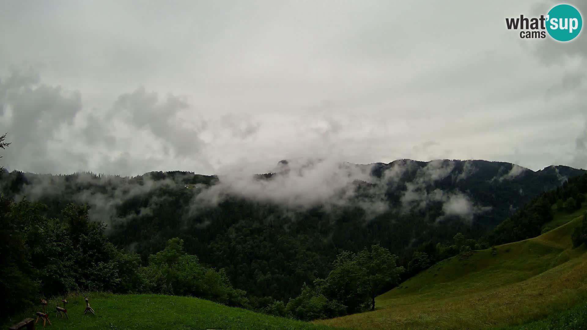 Webcam Brunarica Dražgoše – Live View of Ratitovec (1666 m)