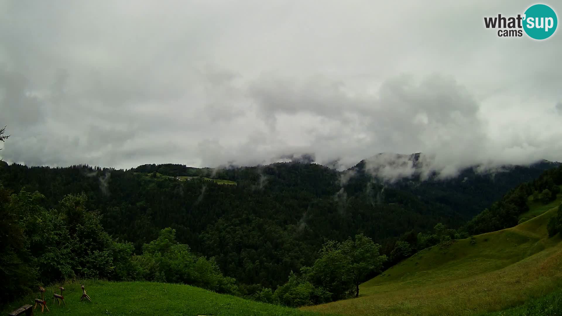 Webcam Brunarica Dražgoše – Live View of Ratitovec (1666 m)