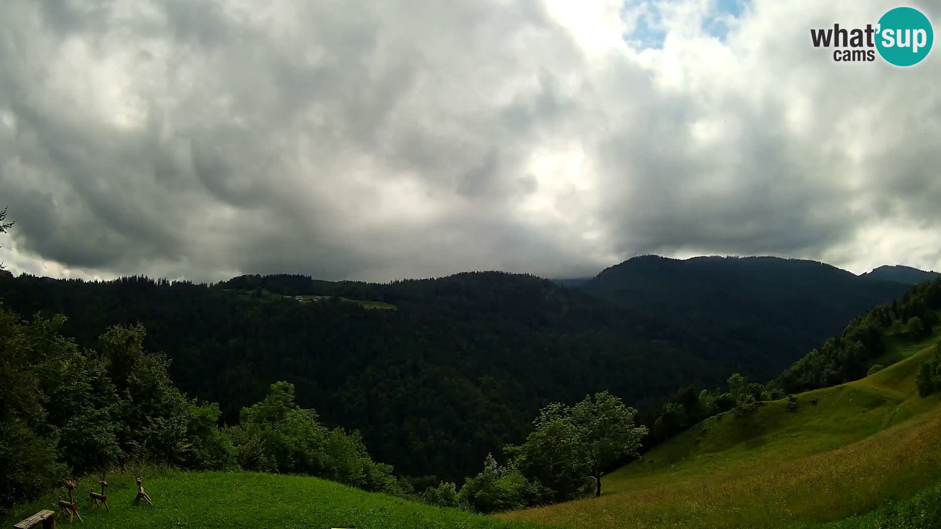 Webcam Brunarica Dražgoše – Live View of Ratitovec (1666 m)