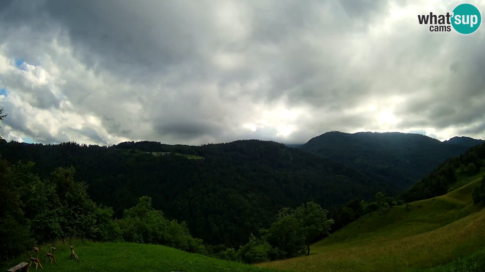 Webcam Brunarica Dražgoše – Live View of Ratitovec (1666 m)