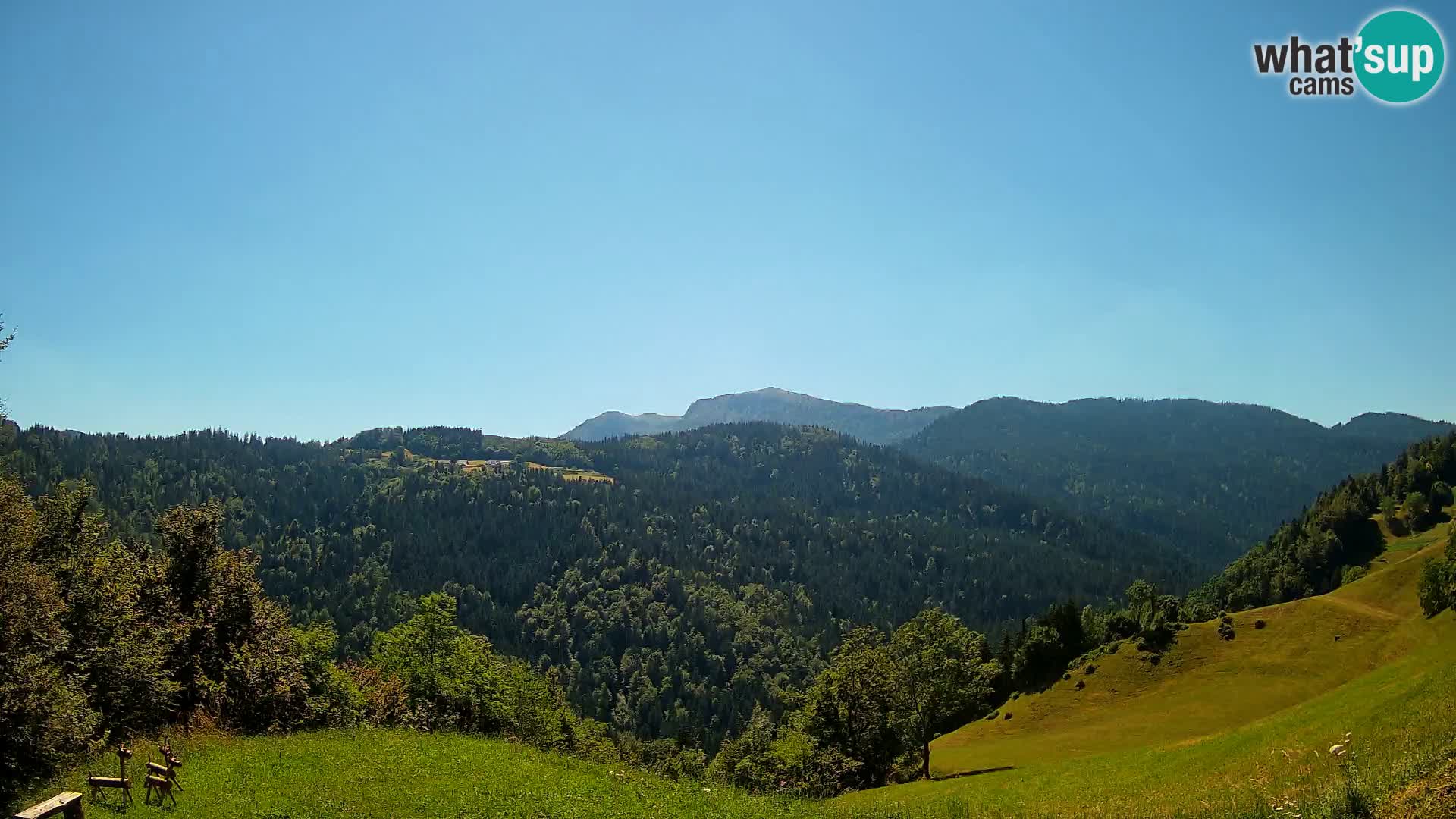 Webcam Brunarica Dražgoše – Liveblick auf Ratitovec (1666 m)