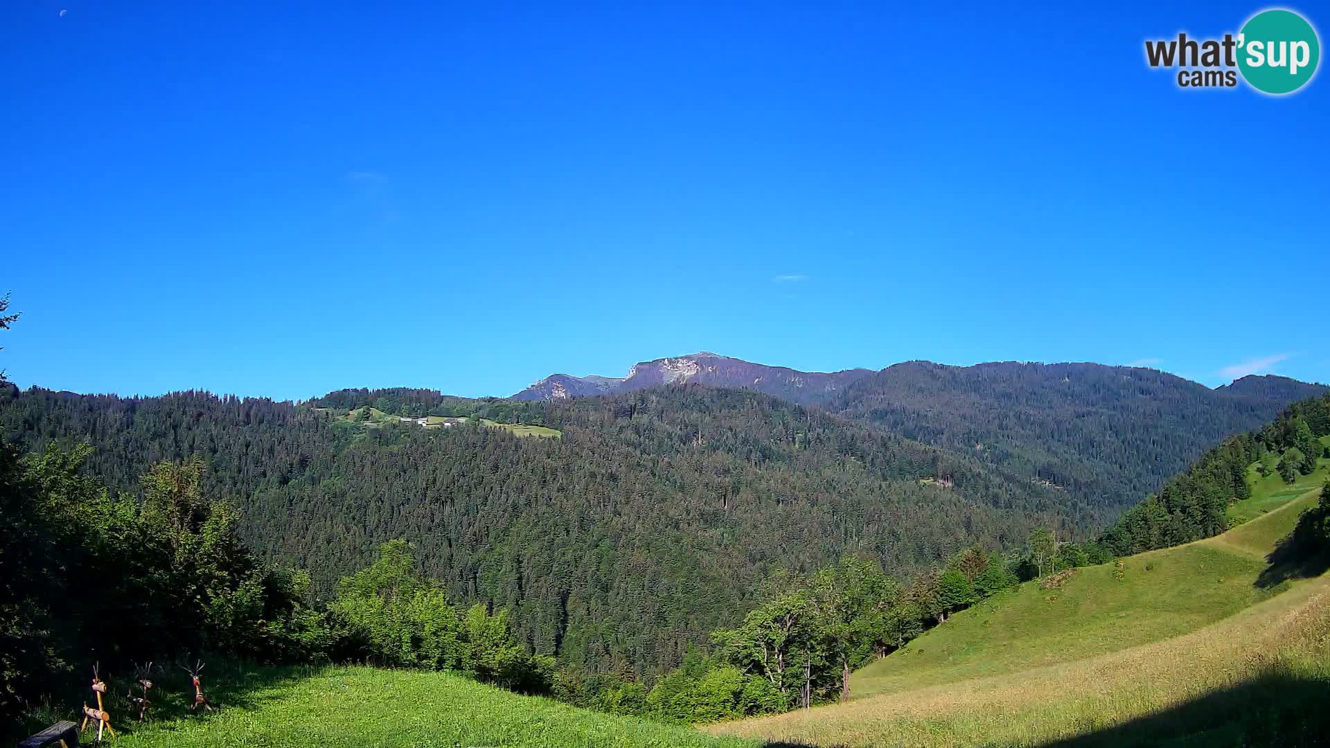 Webcam Brunarica Dražgoše – Live View of Ratitovec (1666 m)