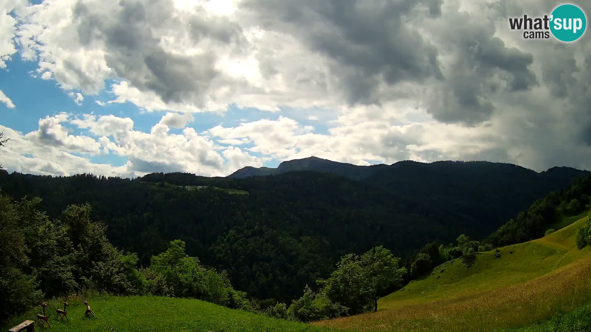 Webcam Brunarica Dražgoše – Live View of Ratitovec (1666 m)