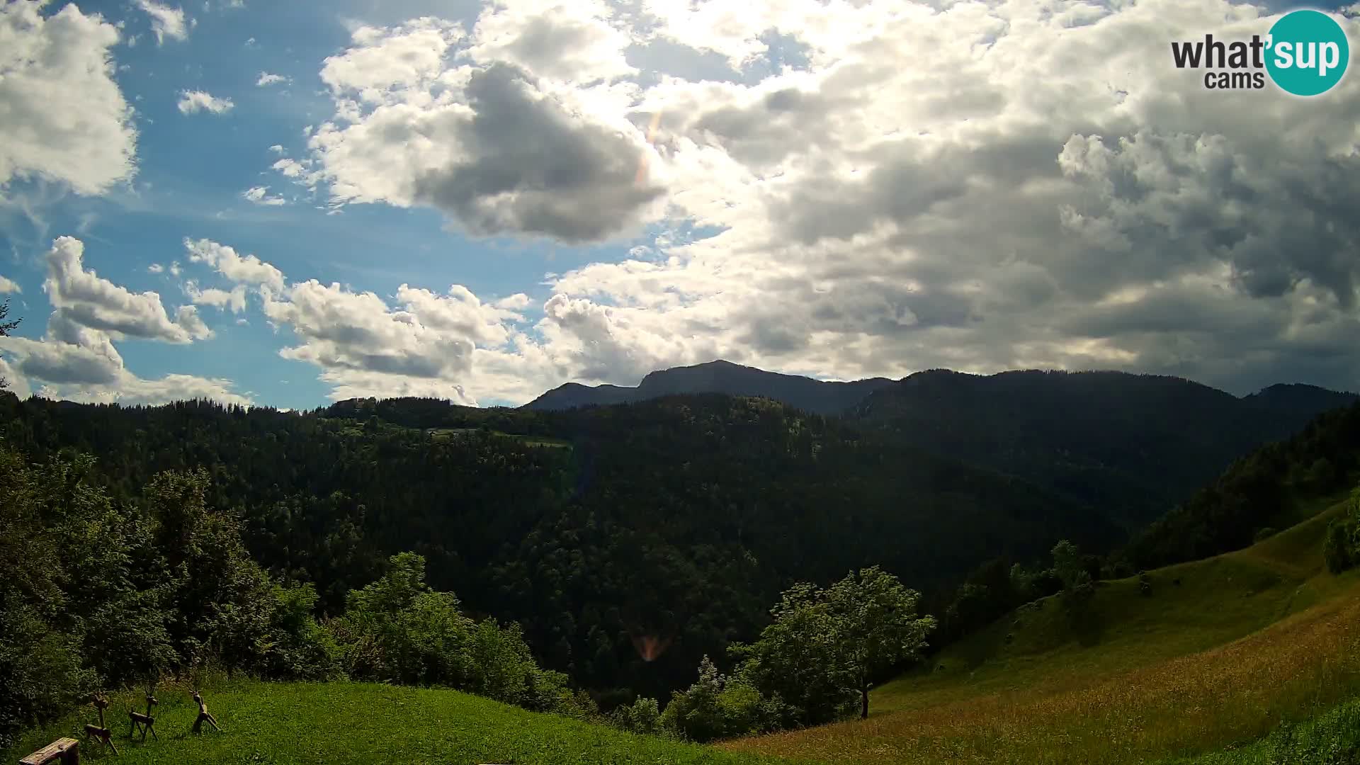 Webcam Brunarica Dražgoše – Live View of Ratitovec (1666 m)