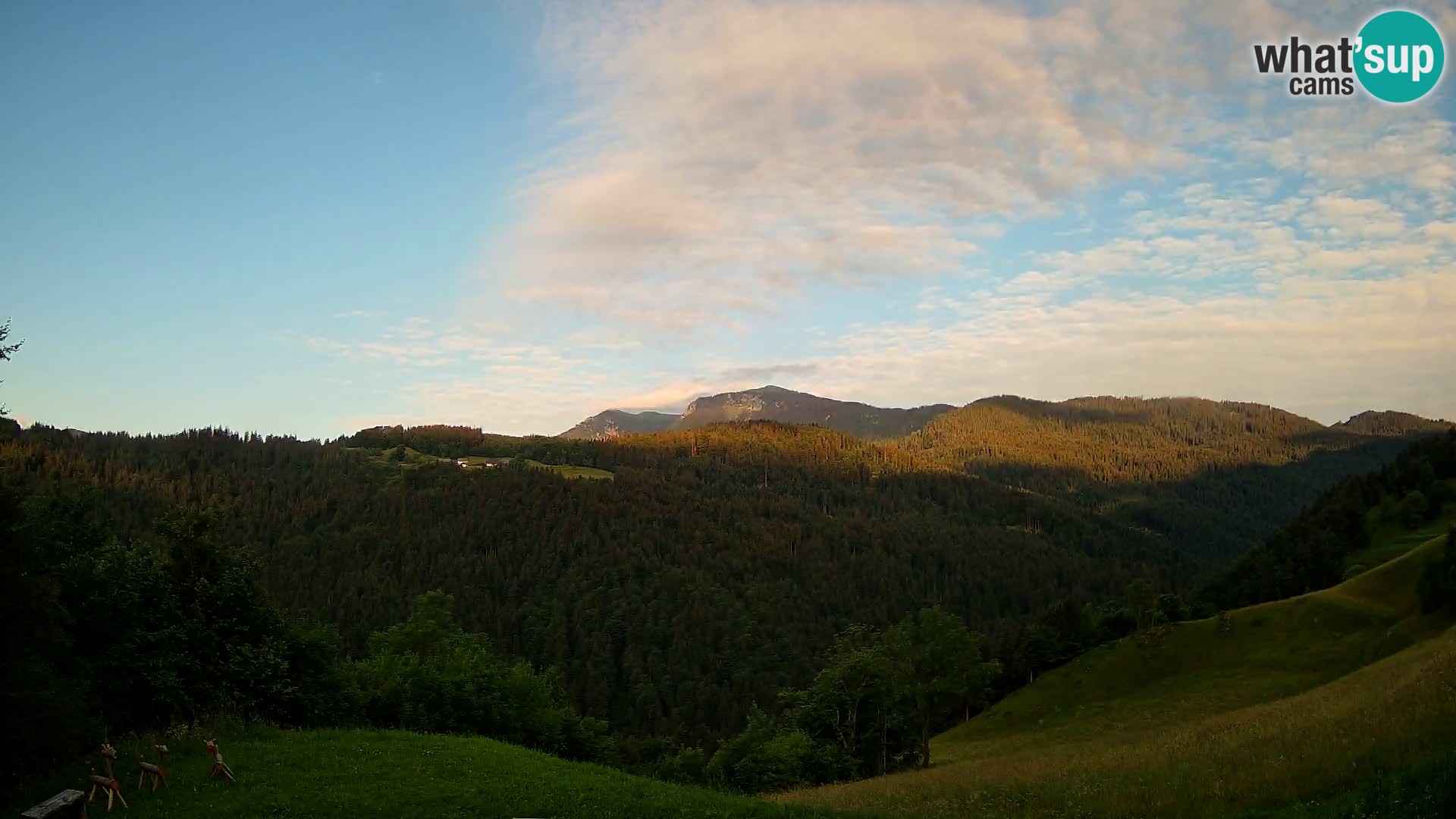 Webcam Brunarica Dražgoše – Live View of Ratitovec (1666 m)
